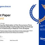 Βραβείο Καλύτερης Δημοσίευσης του 2023 στο Περιοδικό Geosciences